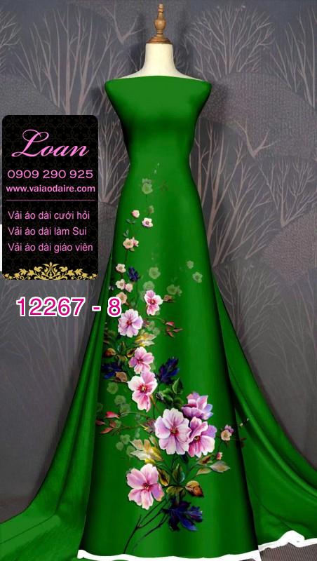Vải áo dài hoa in 3D