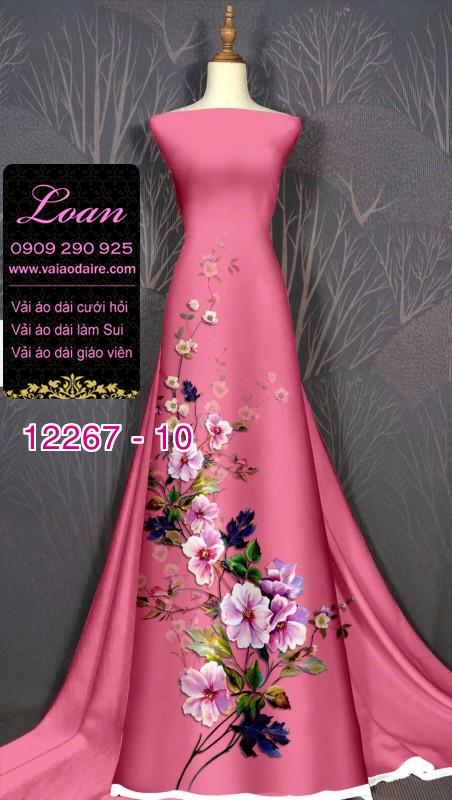 Vải áo dài hoa in 3D