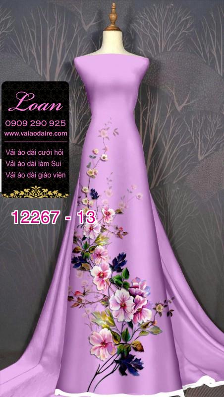 Vải áo dài hoa in 3D