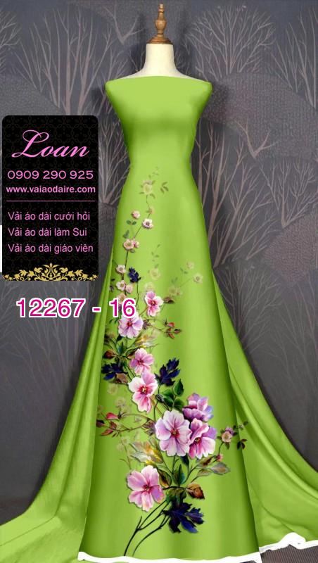 Vải áo dài hoa in 3D