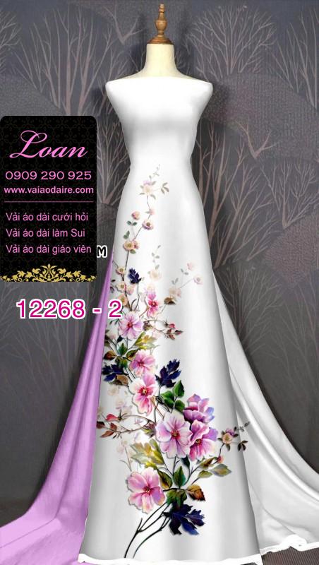 Vải áo dài hoa in 3D