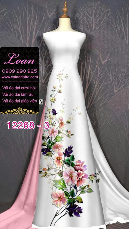 Vải áo dài hoa in 3D