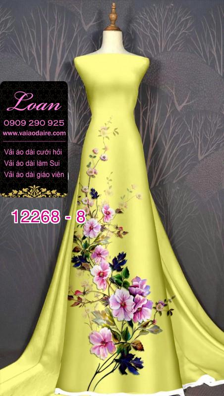 Vải áo dài hoa in 3D