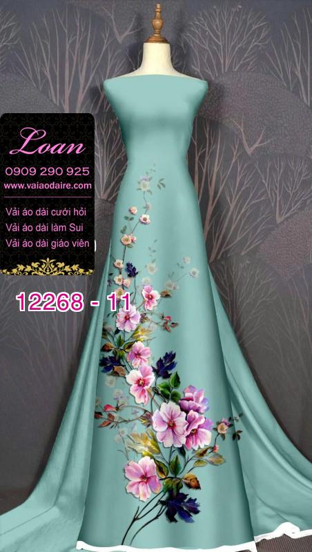 Vải áo dài hoa in 3D