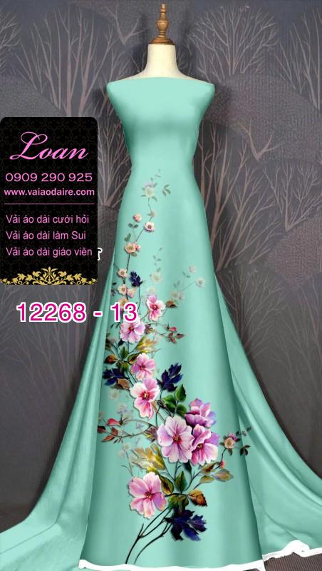 Vải áo dài hoa in 3D