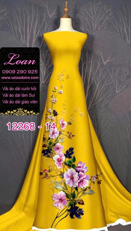 Vải áo dài hoa in 3D