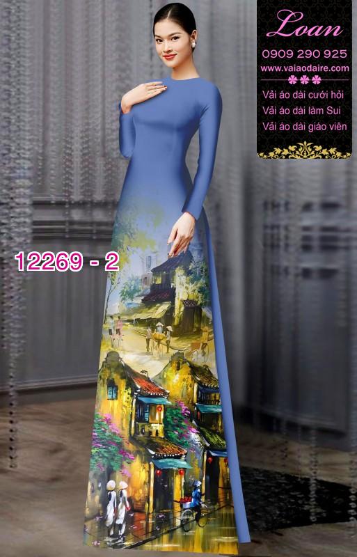Vải áo dài phong cảnh