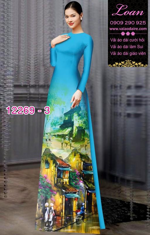 Vải áo dài phong cảnh