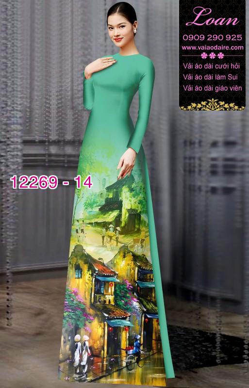Vải áo dài phong cảnh
