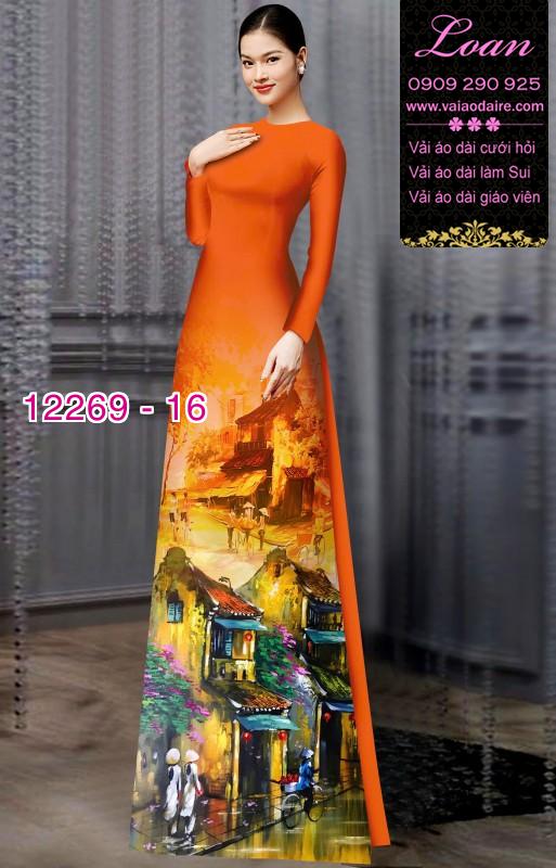Vải áo dài phong cảnh
