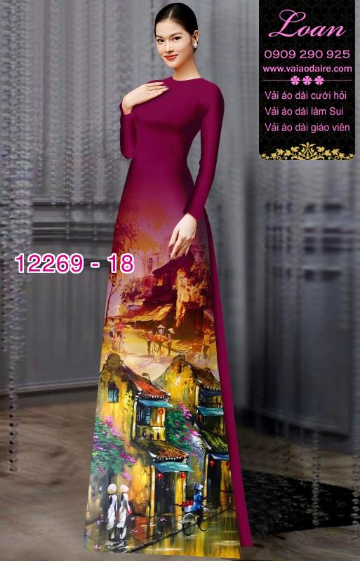 Vải áo dài phong cảnh