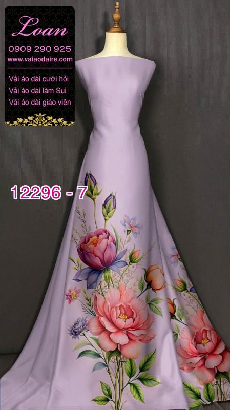 Vải áo dài in hoa 3D