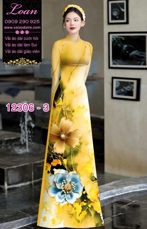 Vải áo dài in hoa 3D