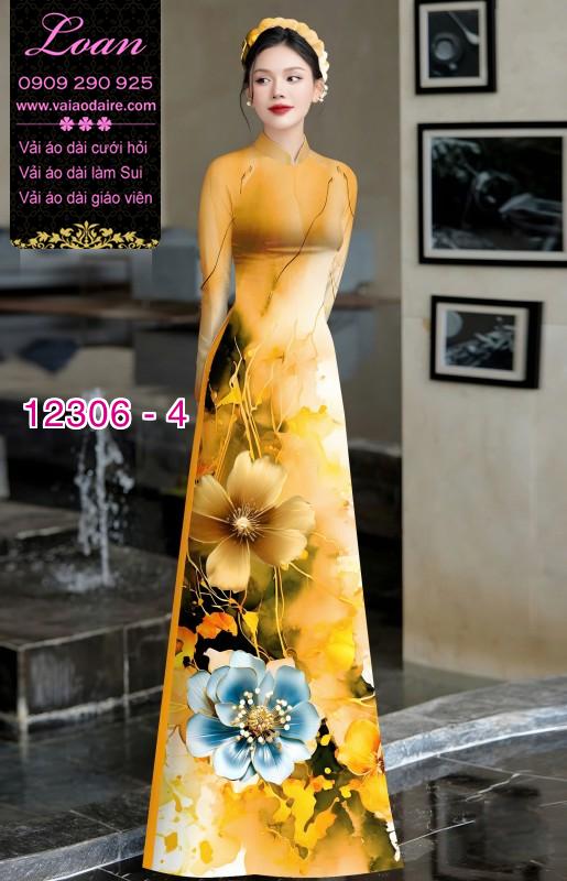 Vải áo dài in hoa 3D