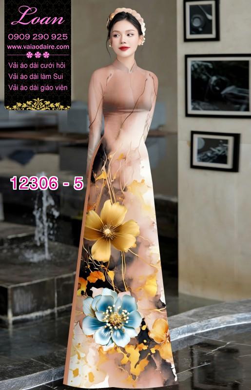 Vải áo dài in hoa 3D