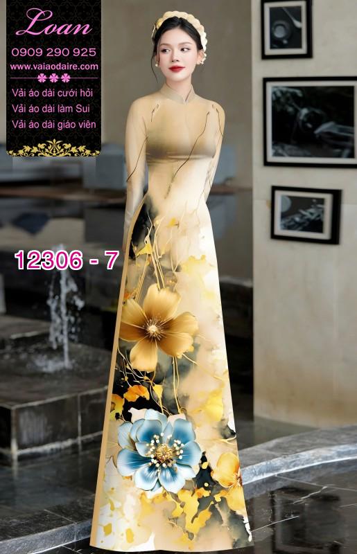 Vải áo dài in hoa 3D