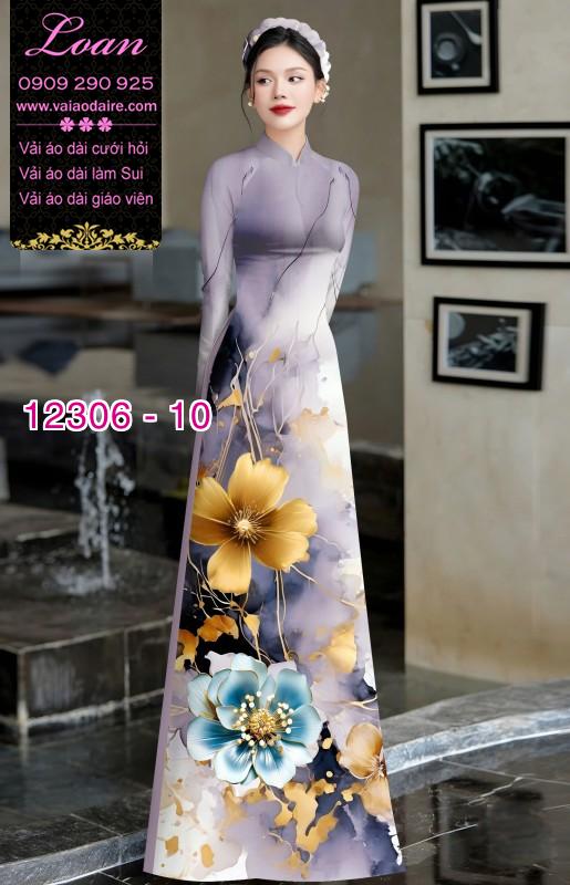 Vải áo dài in hoa 3D