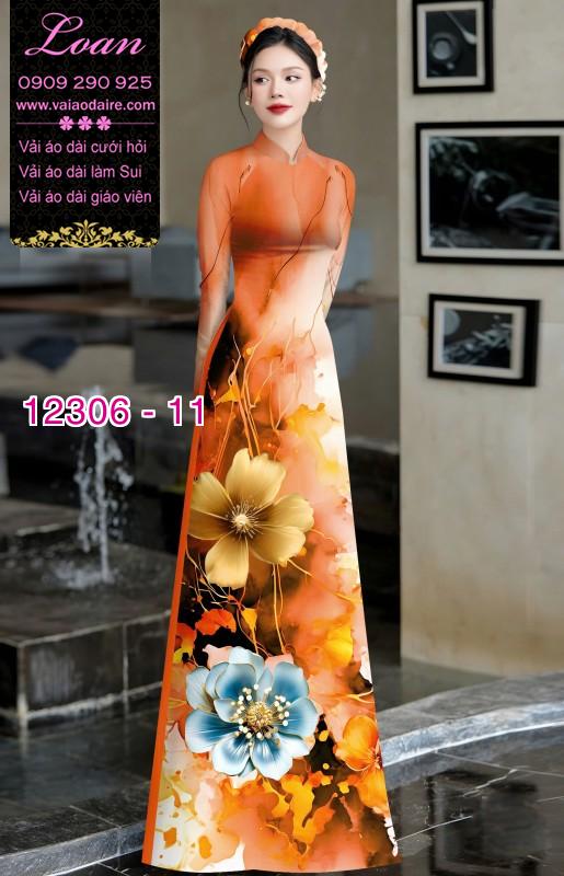 Vải áo dài in hoa 3D