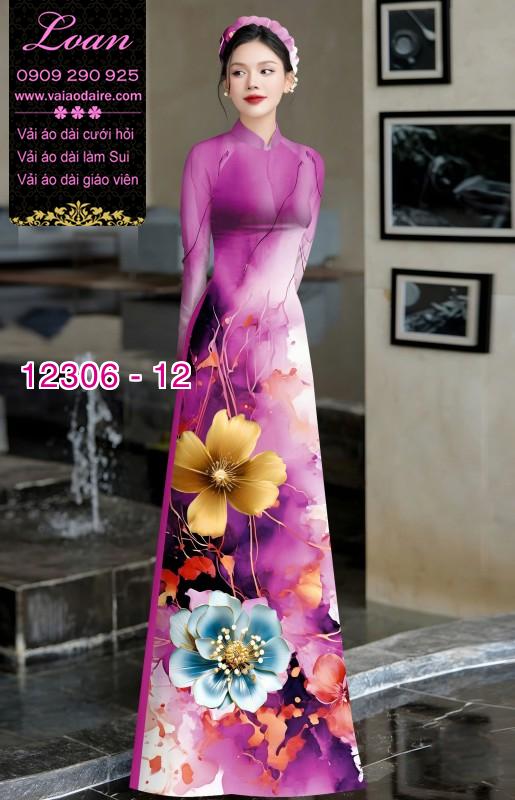 Vải áo dài in hoa 3D