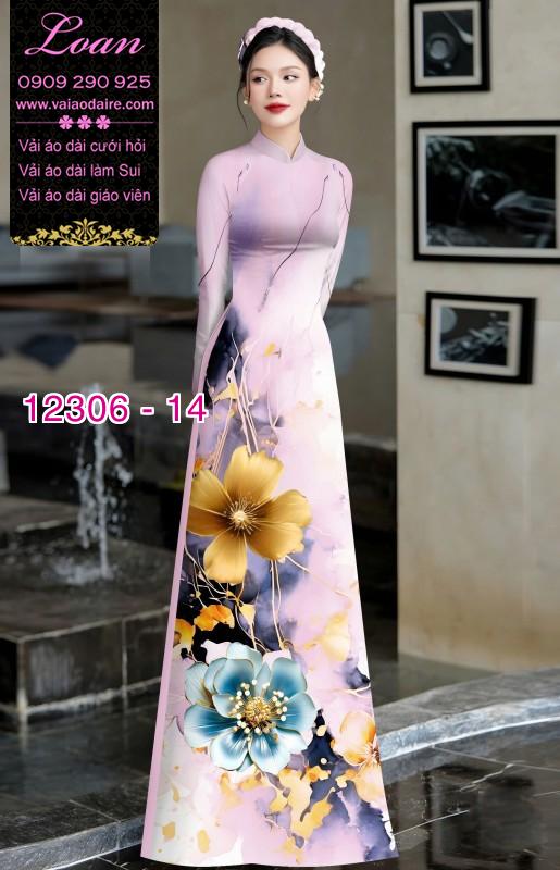 Vải áo dài in hoa 3D