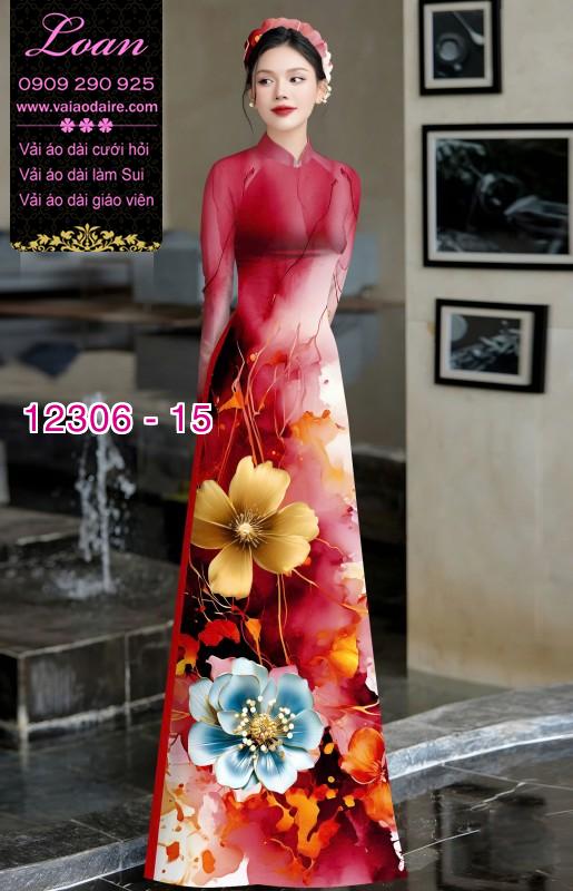 Vải áo dài in hoa 3D
