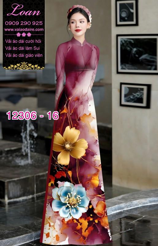 Vải áo dài in hoa 3D