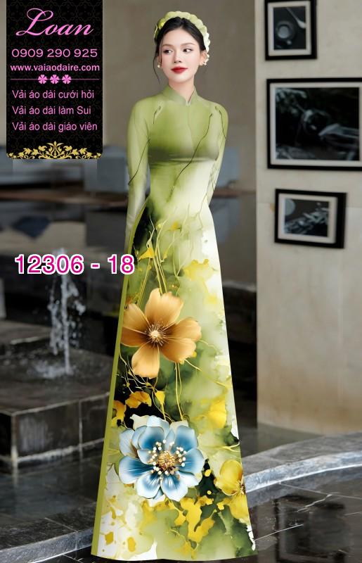 Vải áo dài in hoa 3D