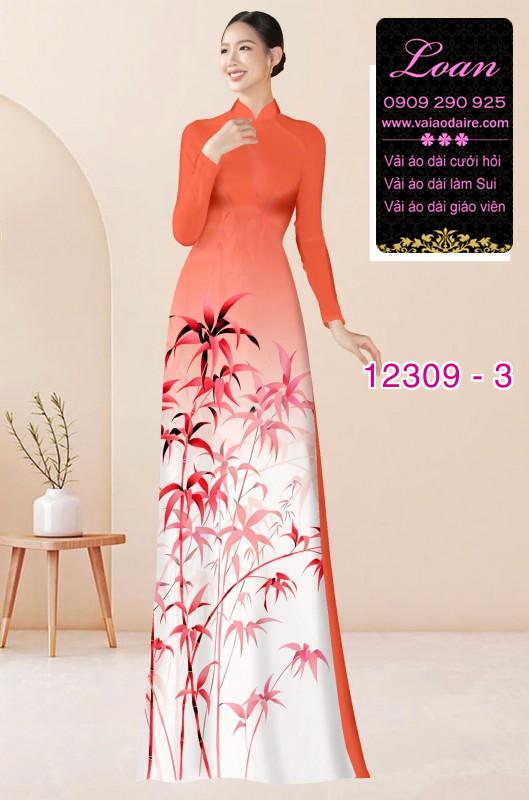 Vải áo dài in hoa 3D