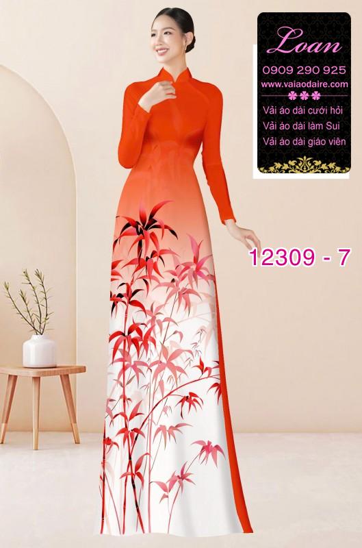 Vải áo dài in hoa 3D