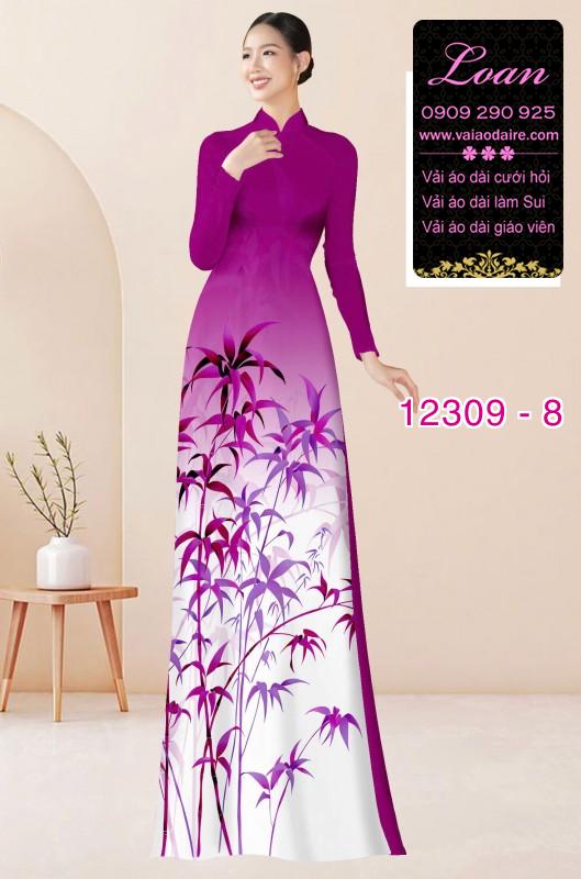Vải áo dài in hoa 3D