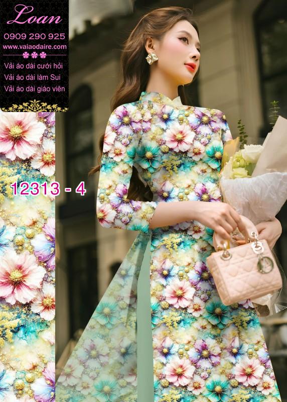 Vải áo dài hoa nhí Vải áo dài hoa nhí
