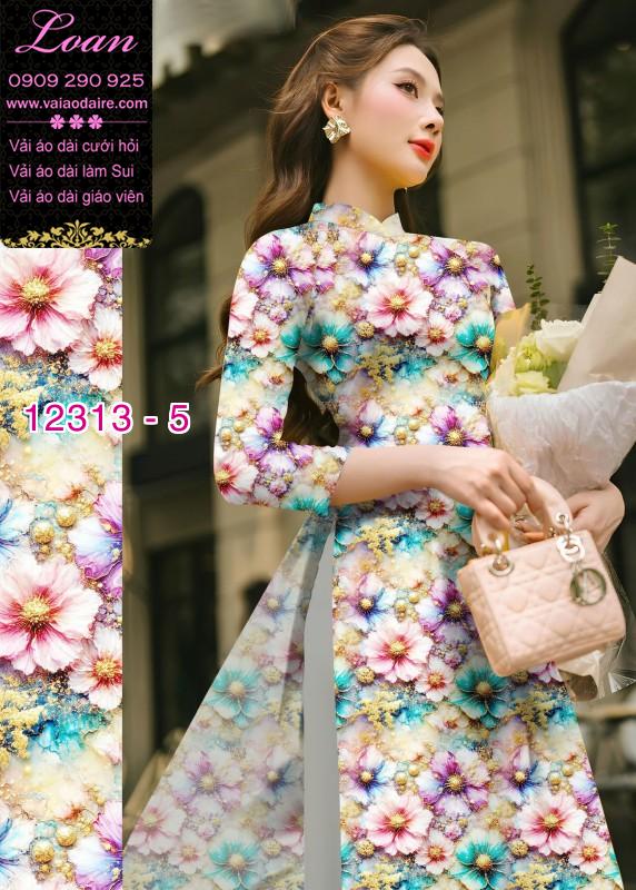Vải áo dài hoa nhí Vải áo dài hoa nhí