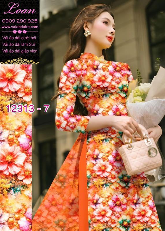 Vải áo dài hoa nhí Vải áo dài hoa nhí