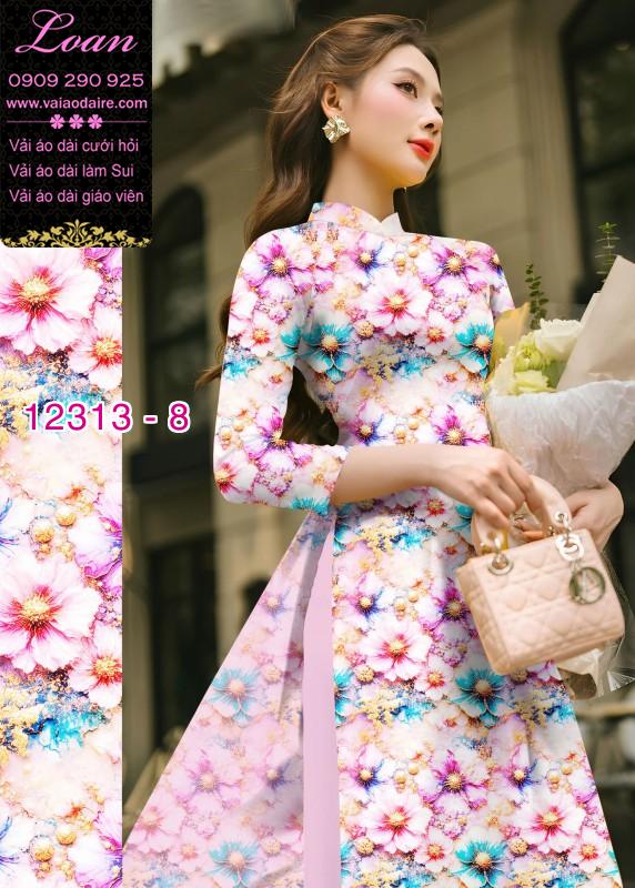 Vải áo dài hoa nhí Vải áo dài hoa nhí