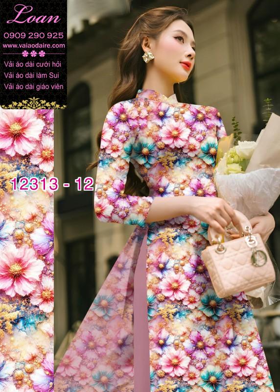 Vải áo dài hoa nhí Vải áo dài hoa nhí