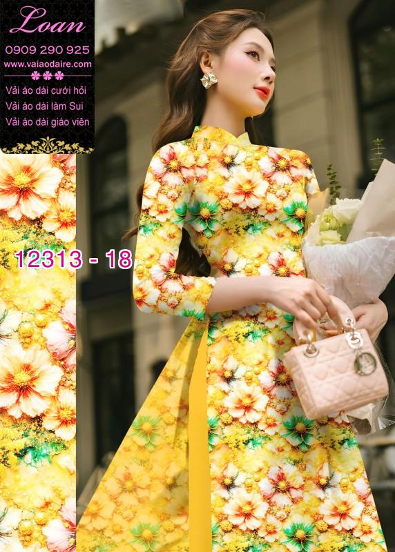 Vải áo dài hoa nhí Vải áo dài hoa nhí