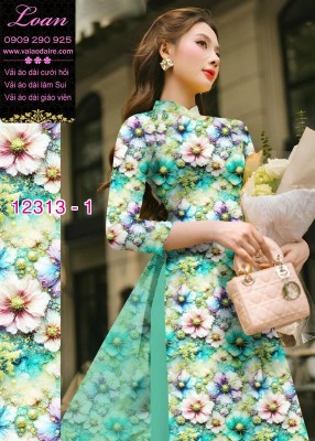 Vải áo dài hoa nhí-DT 12313