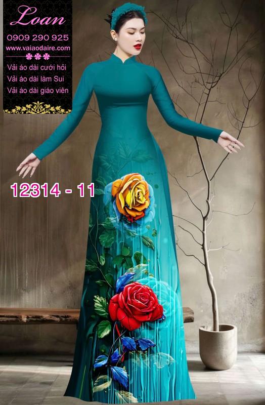 Vải áo dài hoa hồng in 3D Vải áo dài hoa hồng in 3D