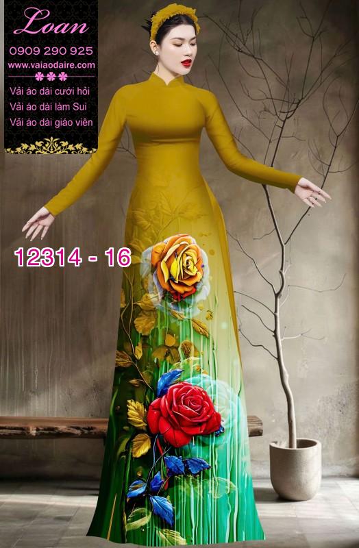 Vải áo dài hoa hồng in 3D Vải áo dài hoa hồng in 3D