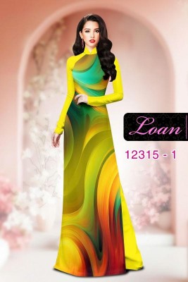 Vải áo dài hoa văn lập thể-DT 12315