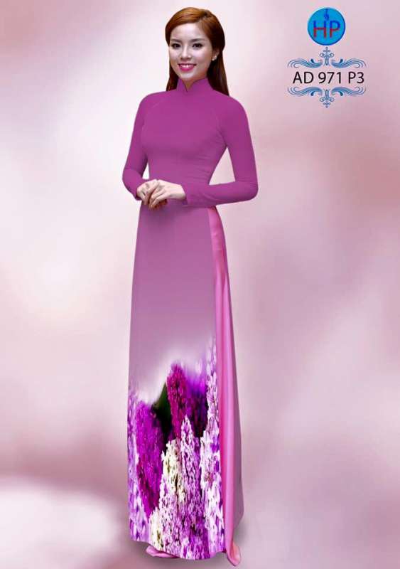 Vải áo dài hoa dưới 3D