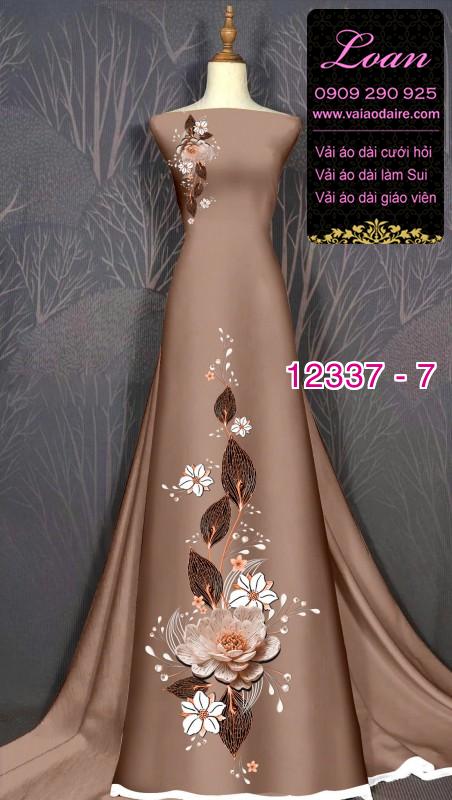 Vải áo dài hoa in 3D