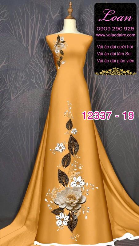 Vải áo dài hoa in 3D