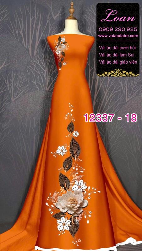 Vải áo dài hoa in 3D