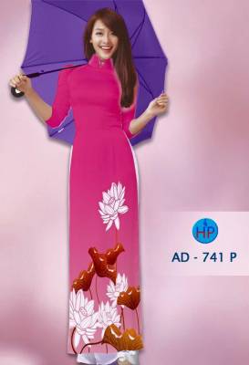 Vải áo dài cánh Sen-DT 1234