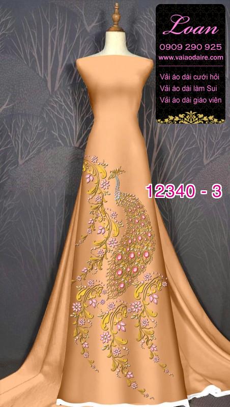 Vải áo dài hoa in 3D