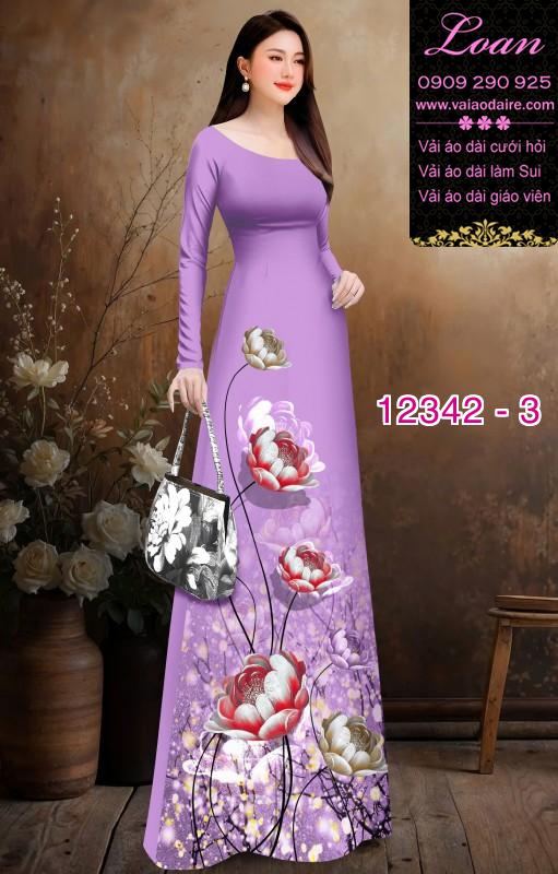 Vải áo dài hoa in 3D