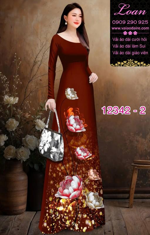 Vải áo dài hoa in 3D