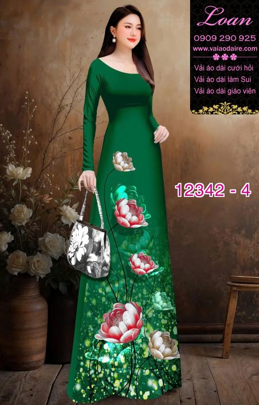 Vải áo dài hoa in 3D