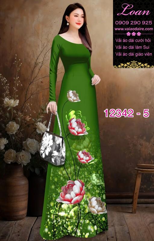 Vải áo dài hoa in 3D
